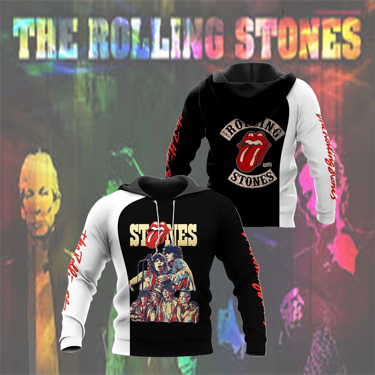 3D All Over Printed The Rolling Stones VTH Shirts Ver 1 (Black)