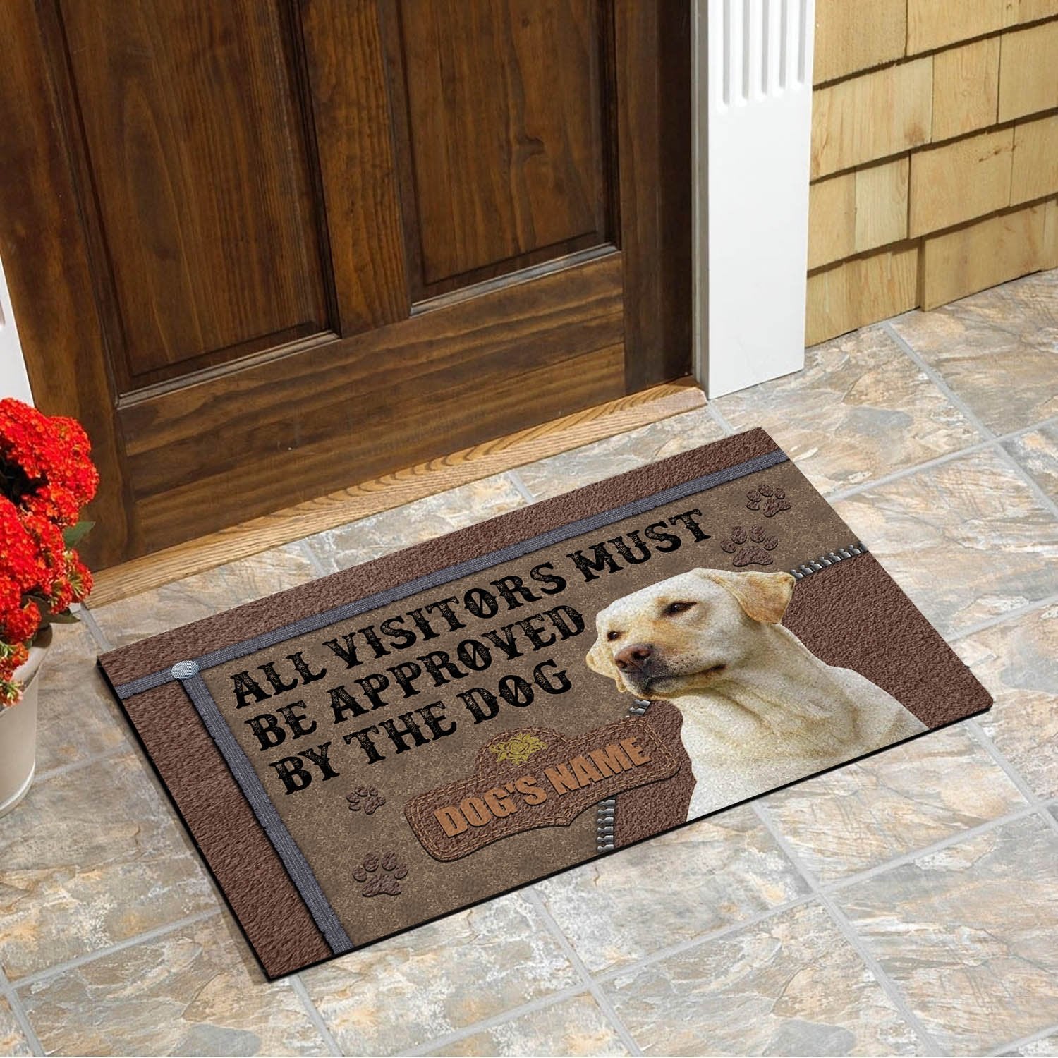 Labrador Retriever Doormat, Cute Dog Doormat Personalized Dog’S Name Gift For Labrador Retriever Lover Chipteeamz – Tnn371