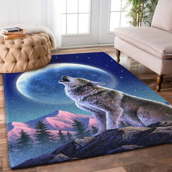 Wolves 2 Area Rug Living Room Rug Home Decor Floor Decor VH3