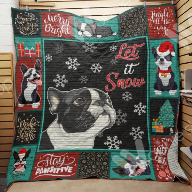 Boston Terrier Dog Christmas Blanket AU2001 90O35