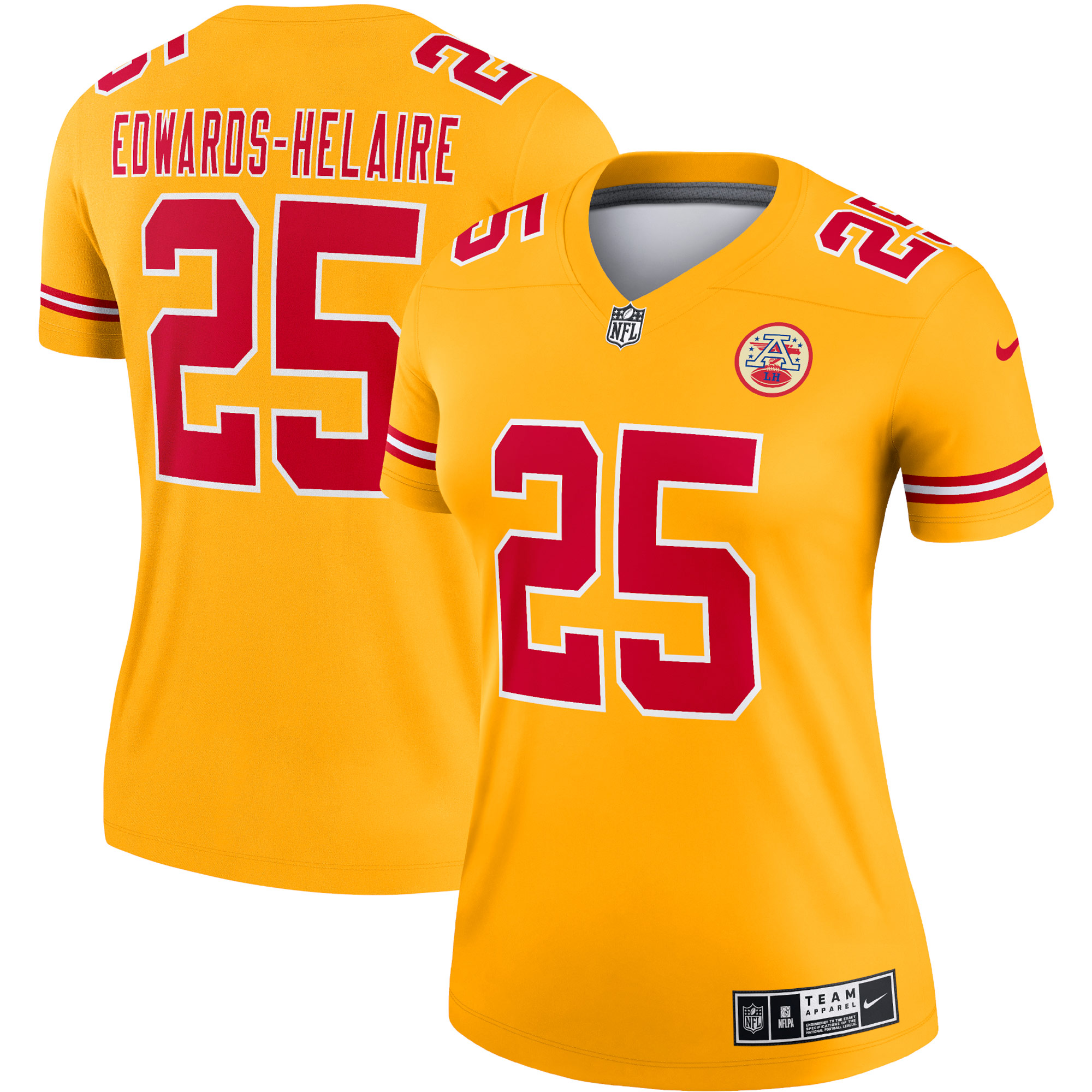 Women’s Kansas City Chiefs Clyde Edwards-Helaire Gold Inverted Legend Jersey