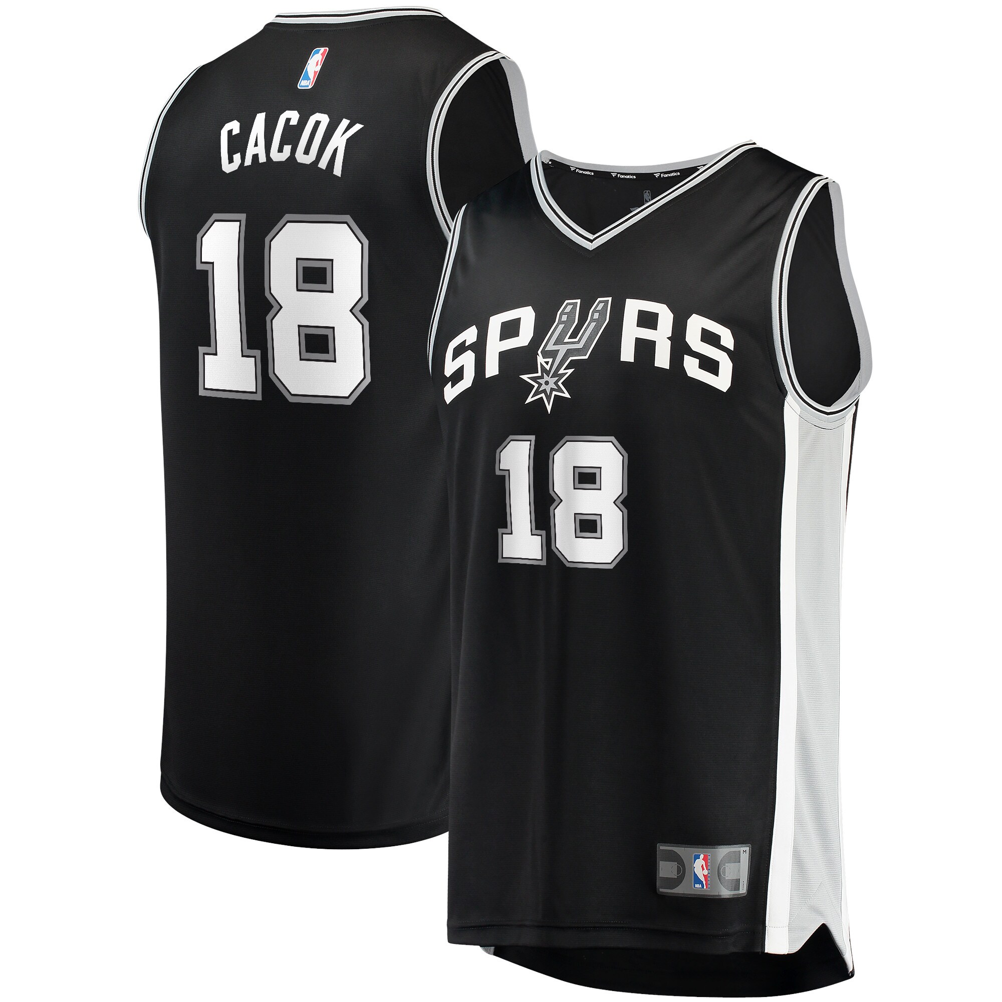 Devontae Cacok San Antonio Spurs Fast Break Jersey – Icon Edition – Black