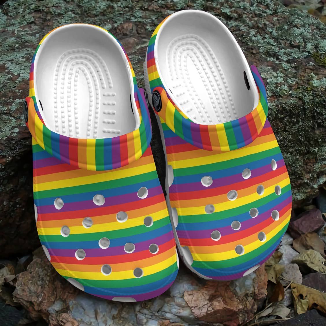 Lgbt Personalized Clog, Custom Name, Text, Color, Number Fashion Style For Women, Men, Kid, Print 3D Whitesole Lgbt Pride