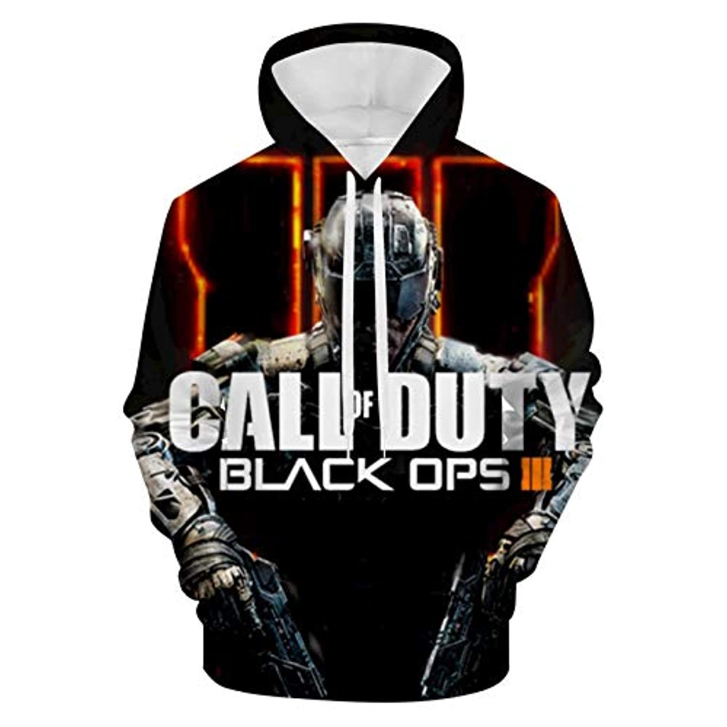 Call of Duty Hoodies – Call of Duty Black Ops 3 3D Print Hooded Drawstring Black Sweaters