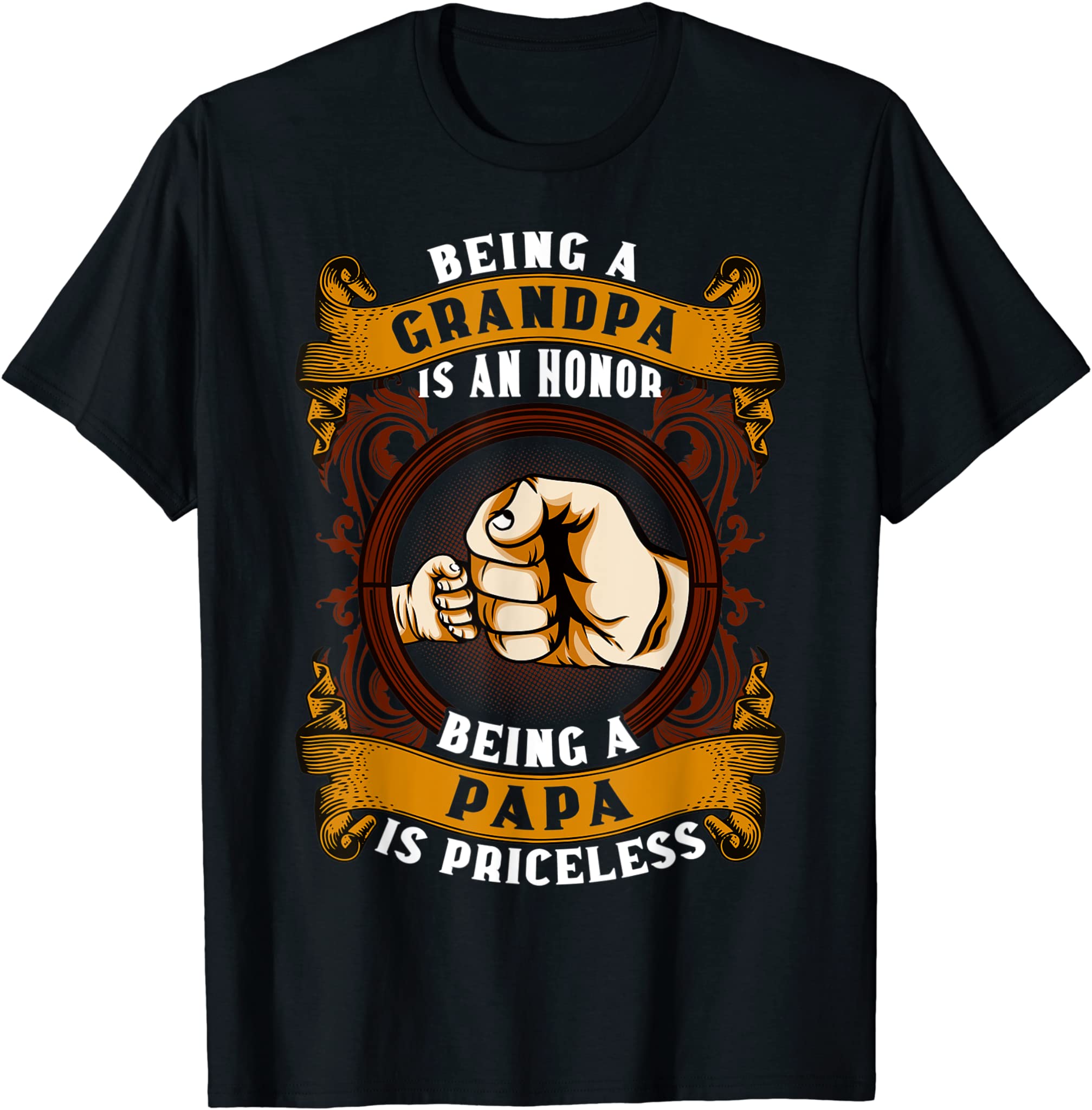 Mens Being Grandpa Is An Honor Being Papa Is PRICELESS Father Day T-Shirt