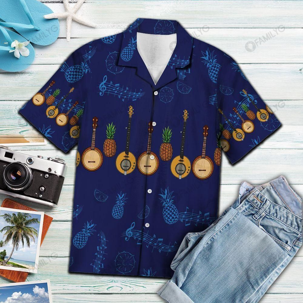 Banjo Shirt – Banjo Musical Instrument Blue Best Design Music Hawaiian Shirt Summer Hawaiian For Men, Women, Couple