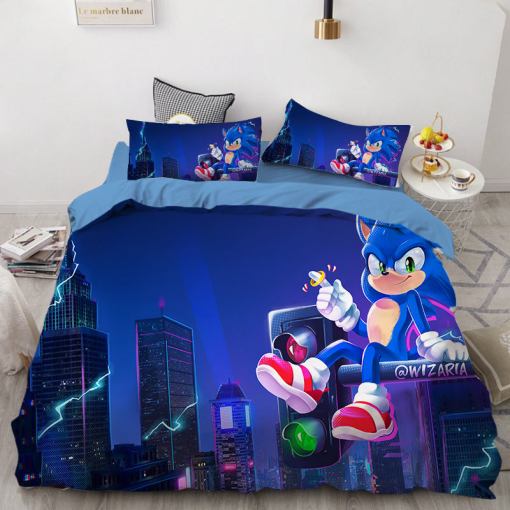 Sonic The Hedgehog 12 Duvet Cover Pillowcase Home Decor 3D Bedding Set 4700