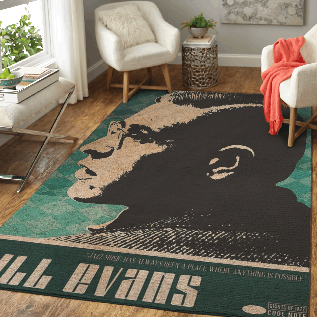 Bill Evans – Jazz Music Artwork Art For Fans Area Rug Carpet