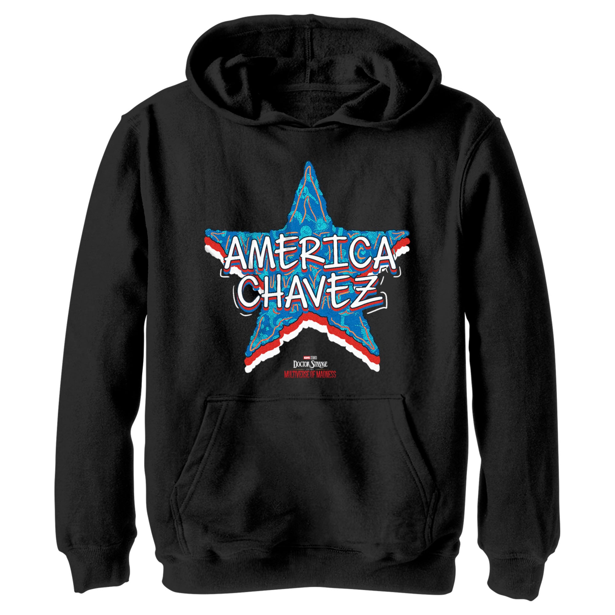 Boy’S Marvel Doctor Strange In The Multiverse Of Madness America Chavez Logo Pull Over Hoodie