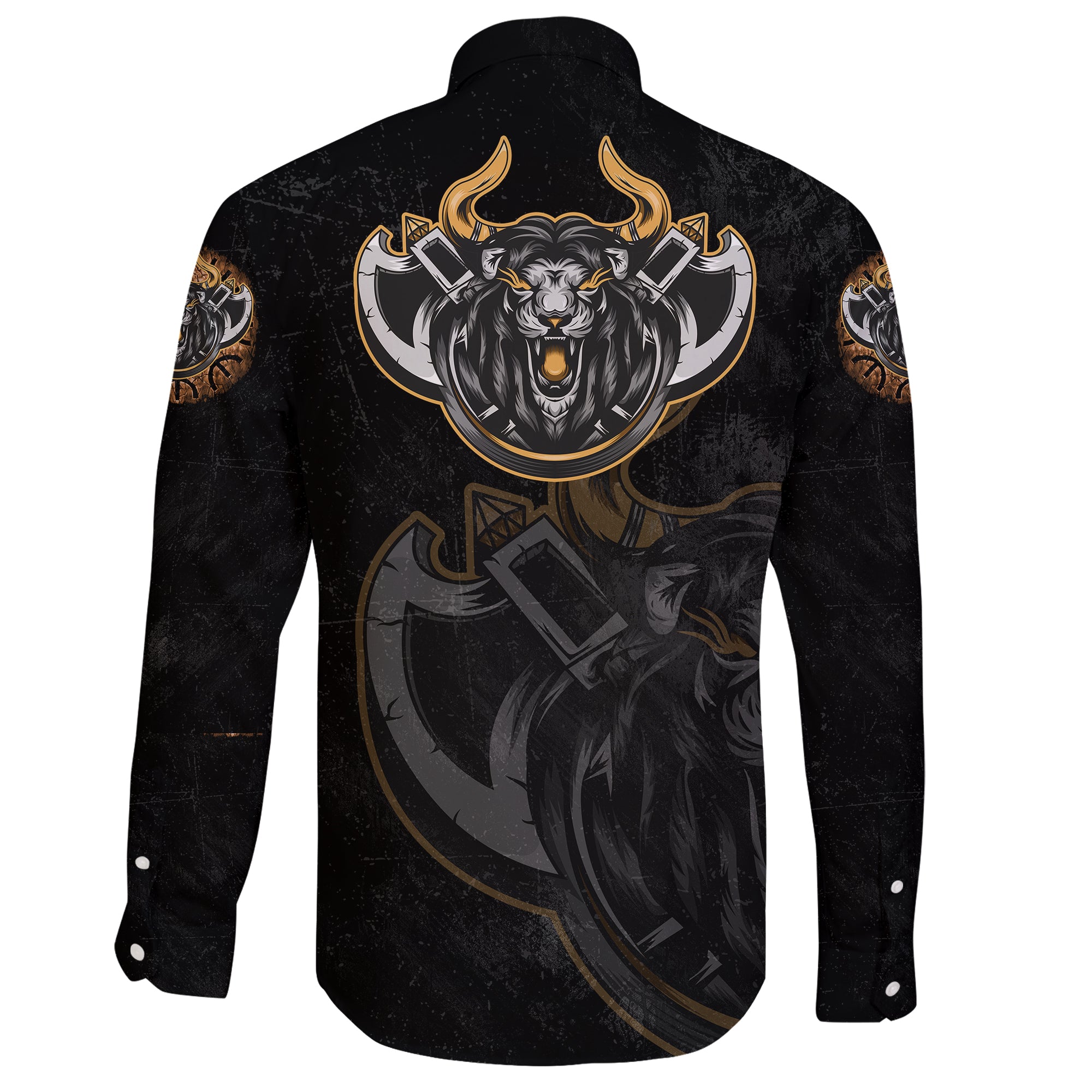 Viking Style  Long Sleeve Button Shirt – Viking Lion A27