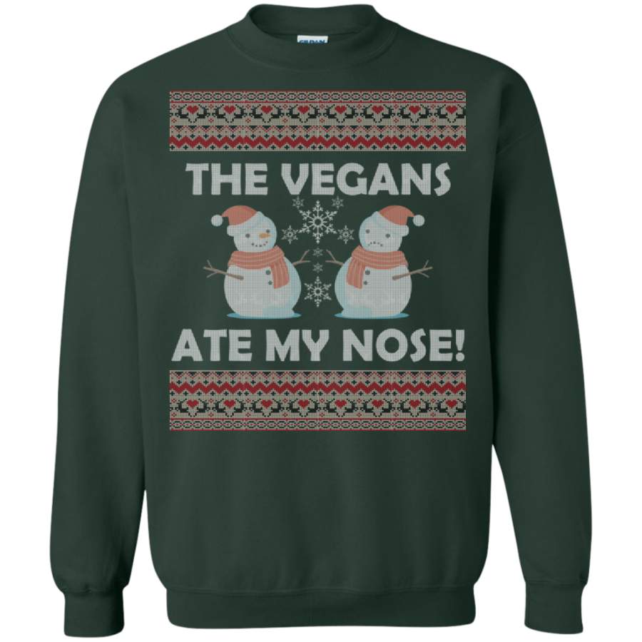 The Vegan Ate My Nose – Ugly Christmas Style Knit Sweatshirt