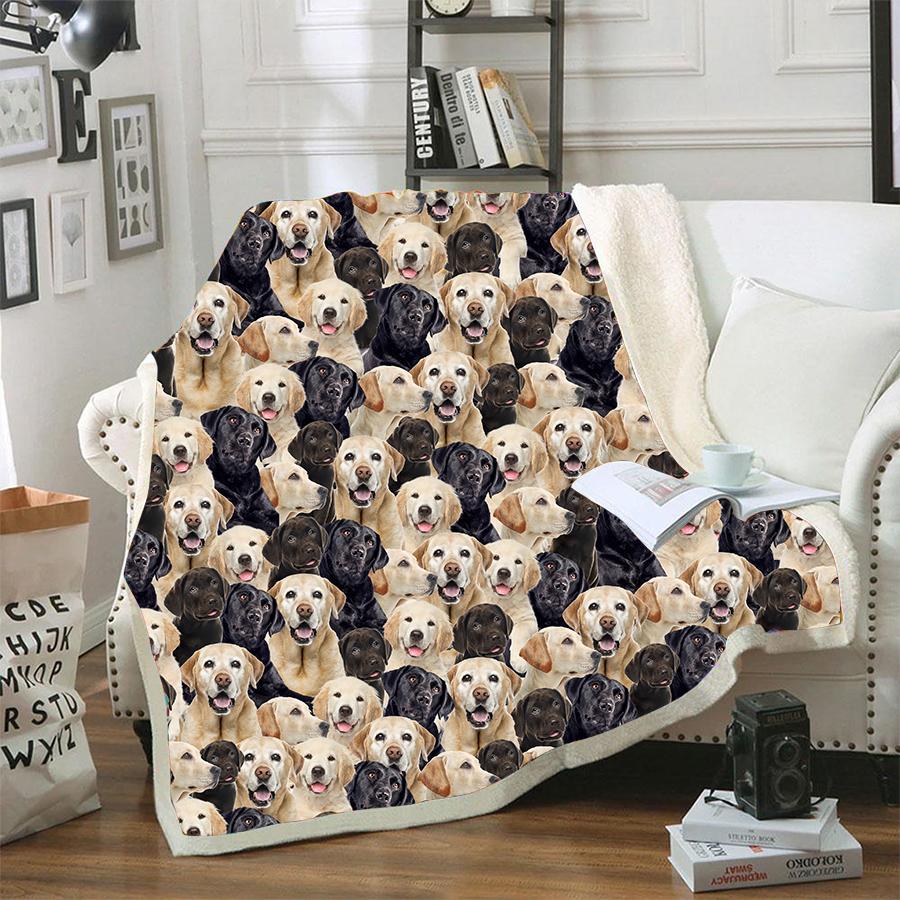 Labrador Dog Face Printed Blanket Dogs Blanket Design