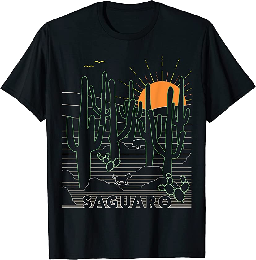 Vintage Saguaro National Park – Retro Tucson Arizona Cactus T-Shirt