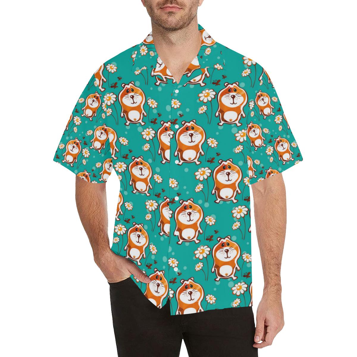 Hamster Pattern Print Design 01 Hawaii Unisex Aloha Short Sleeve Casual Shirt Ha10663