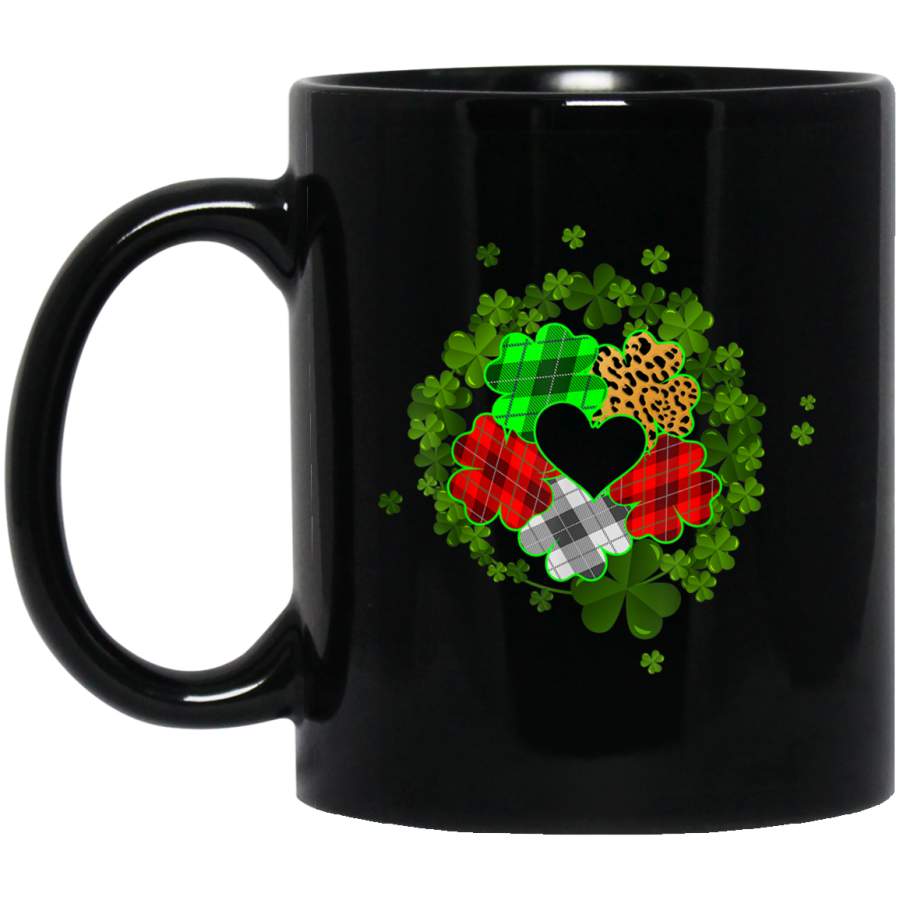 Buffalo Plaid Leopard Irish Shamrock St Patricks Day Gift Mug