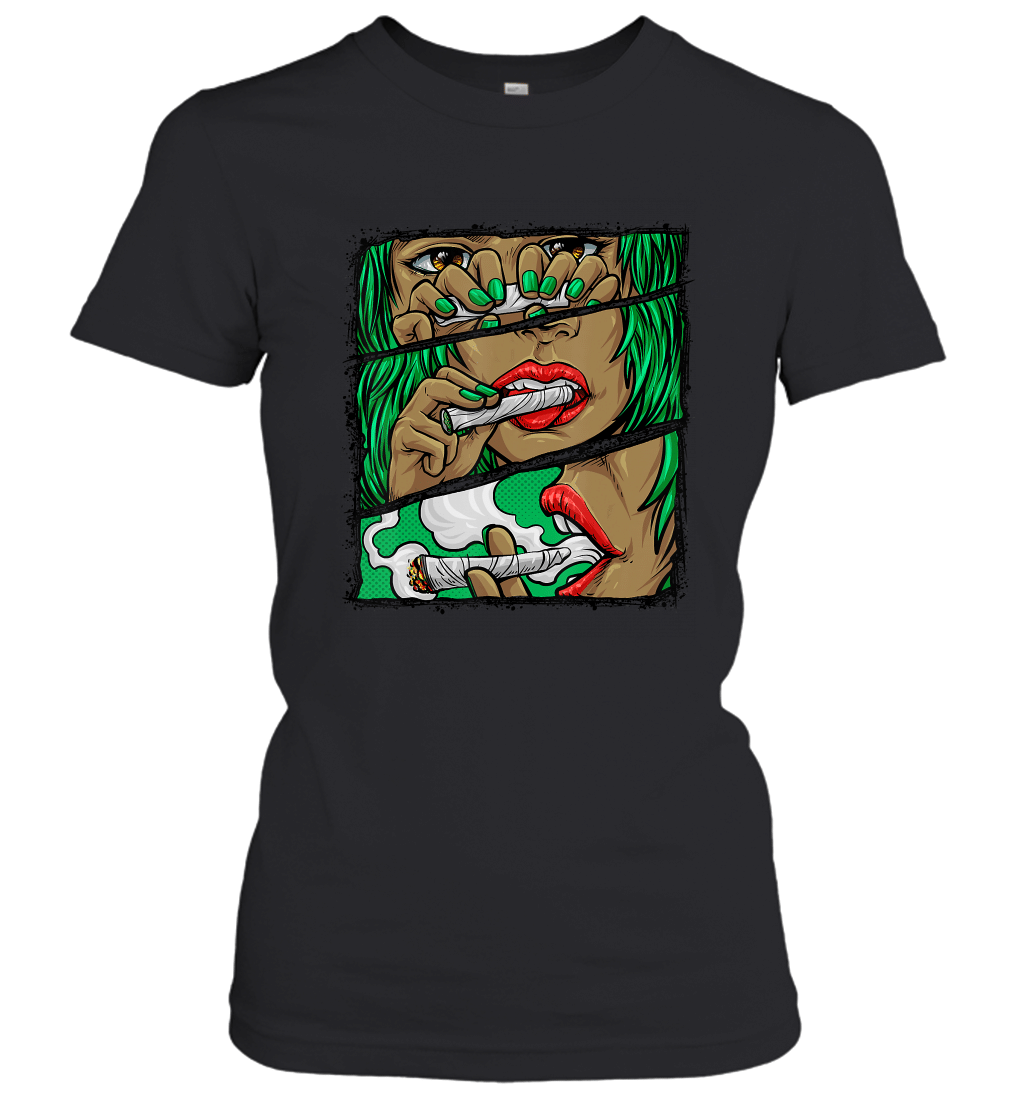 Black Girl Roll It Lick It Smoke It Marijuana Weed T Shirt Women’s T-Shirt