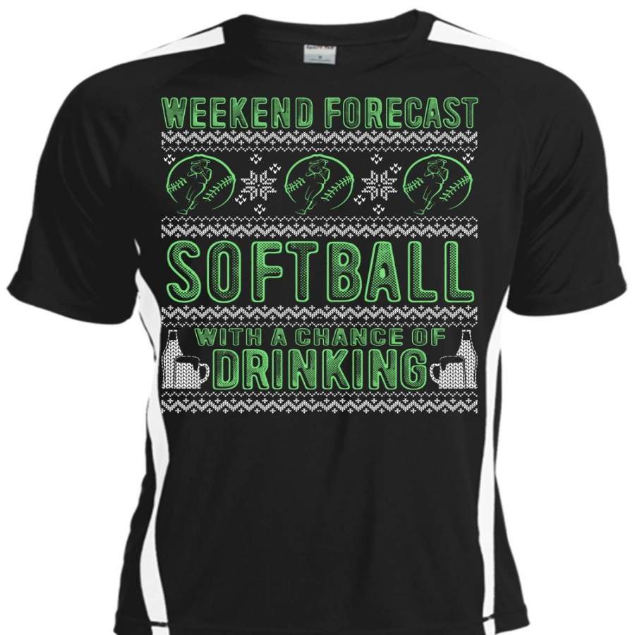 Weekend Forecast Softball T Shirt, Chance Of Drinking T Shirt, Cool Shirt