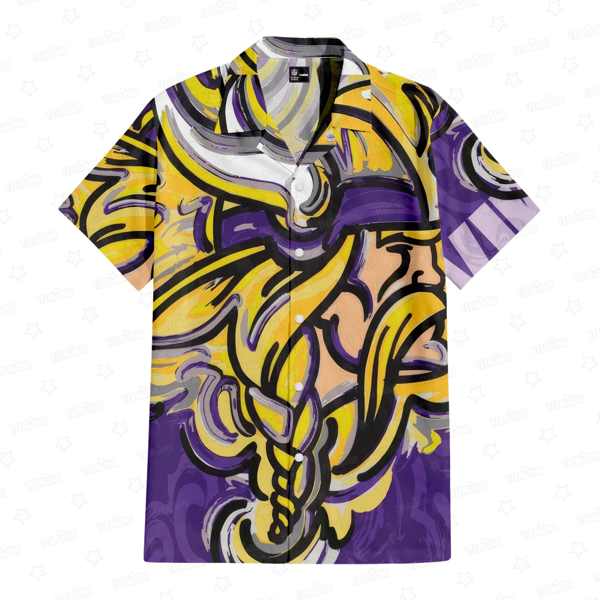 Minnesota Vikings Oil Painting Art Print Hawaiian Shirt