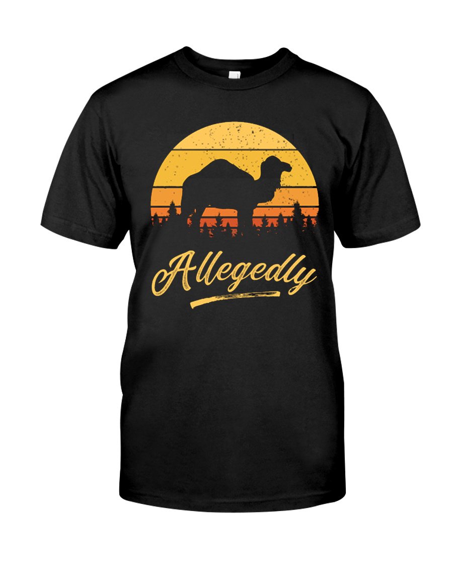 Allegedly Camel Desert Ship Retro Vintage Sunset Distressed T-Shirt