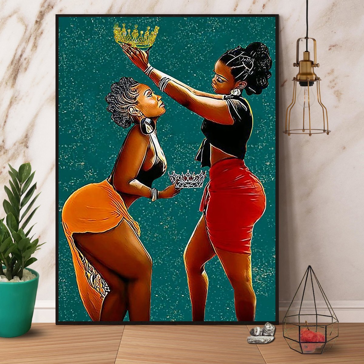 Black Queen Crown Great Print Best Gift For Powerful Girl Poster No Frame