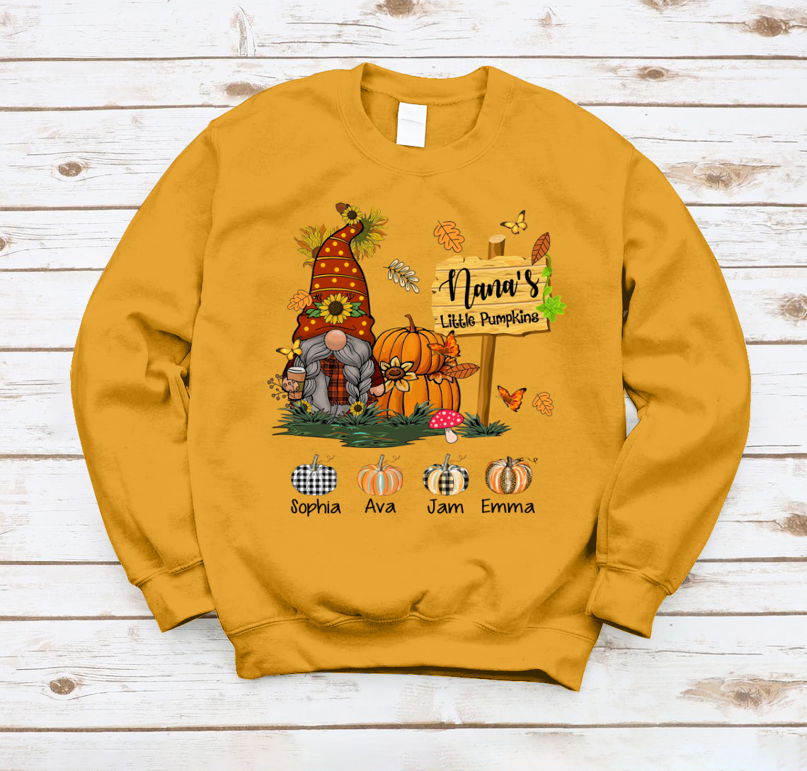 Personalized Nana'S Little Pumpkins Sweatshirt, Gnome Sweatshirt