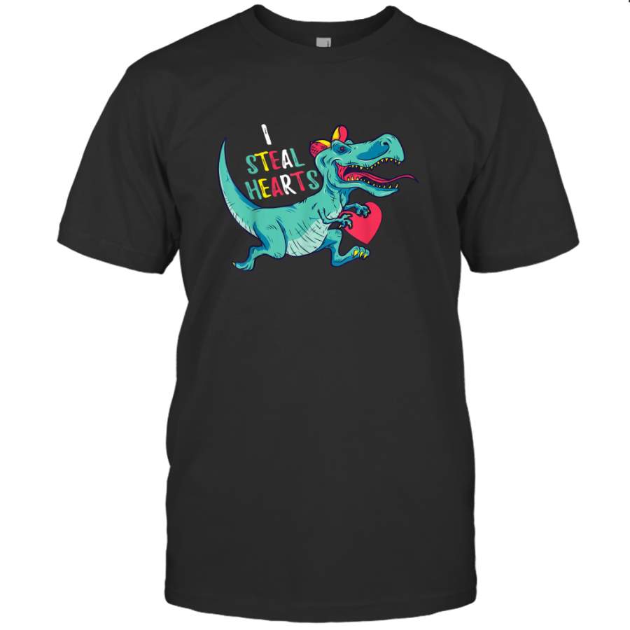 Valentines Day Dinosaur I Steal Hearts Tshirt Gifts For Boys T shirt