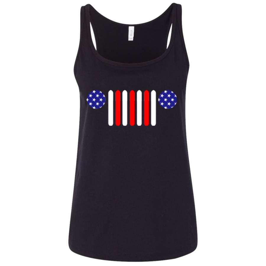 American Flag Jeep Men/Women Tank Lt11