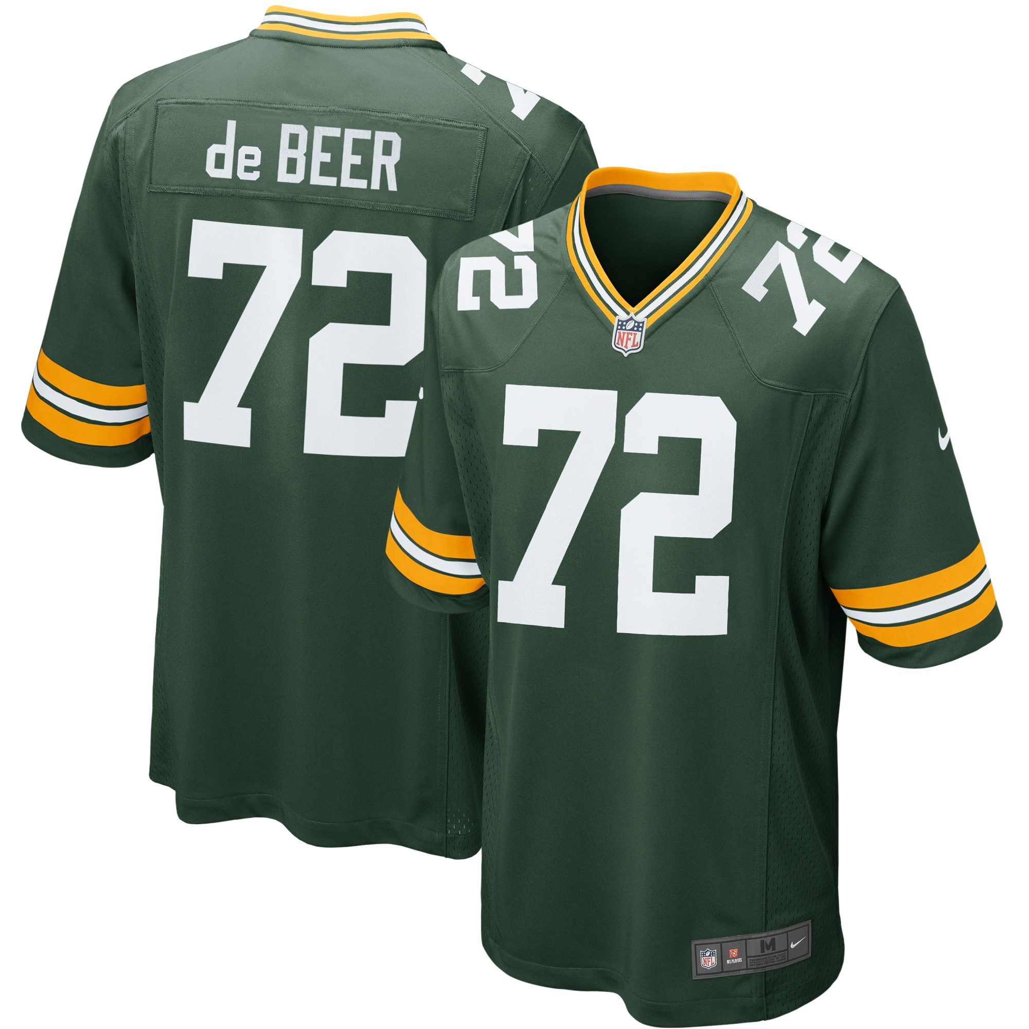 Youth Green Bay Packers Gerhard de Beer Green Game Jersey