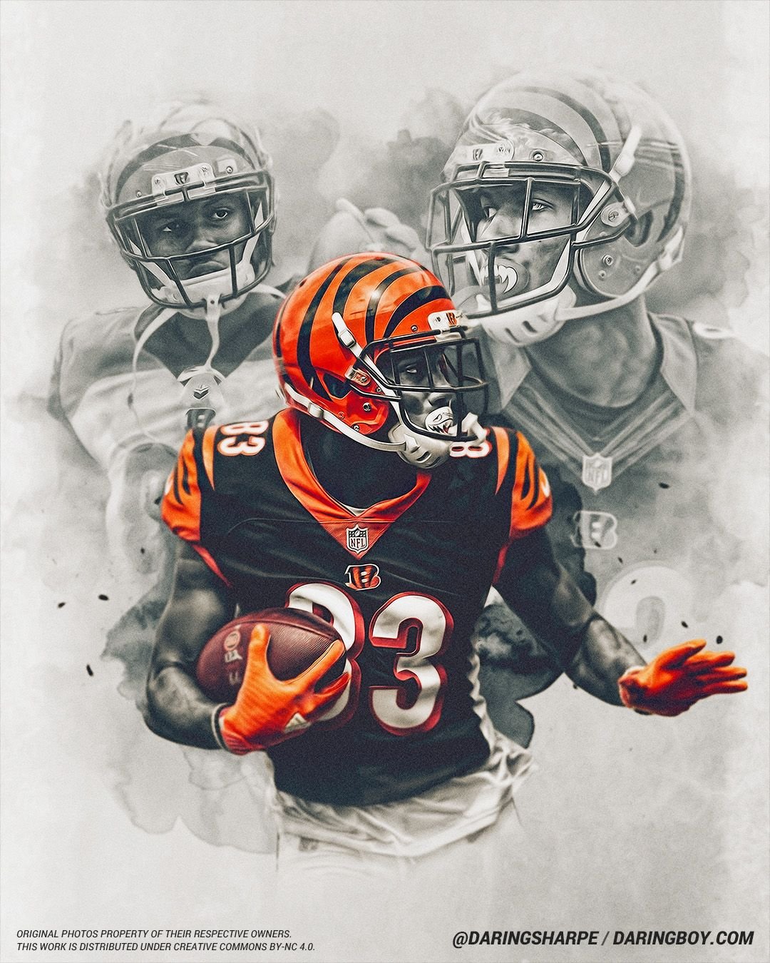 Cincinnati Bengals Tyler Boyd #83 Poster For Fans poster canvas ...