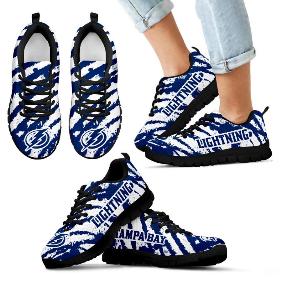 Stripes Pattern Print Tampa Bay Lightning Sneakers V3