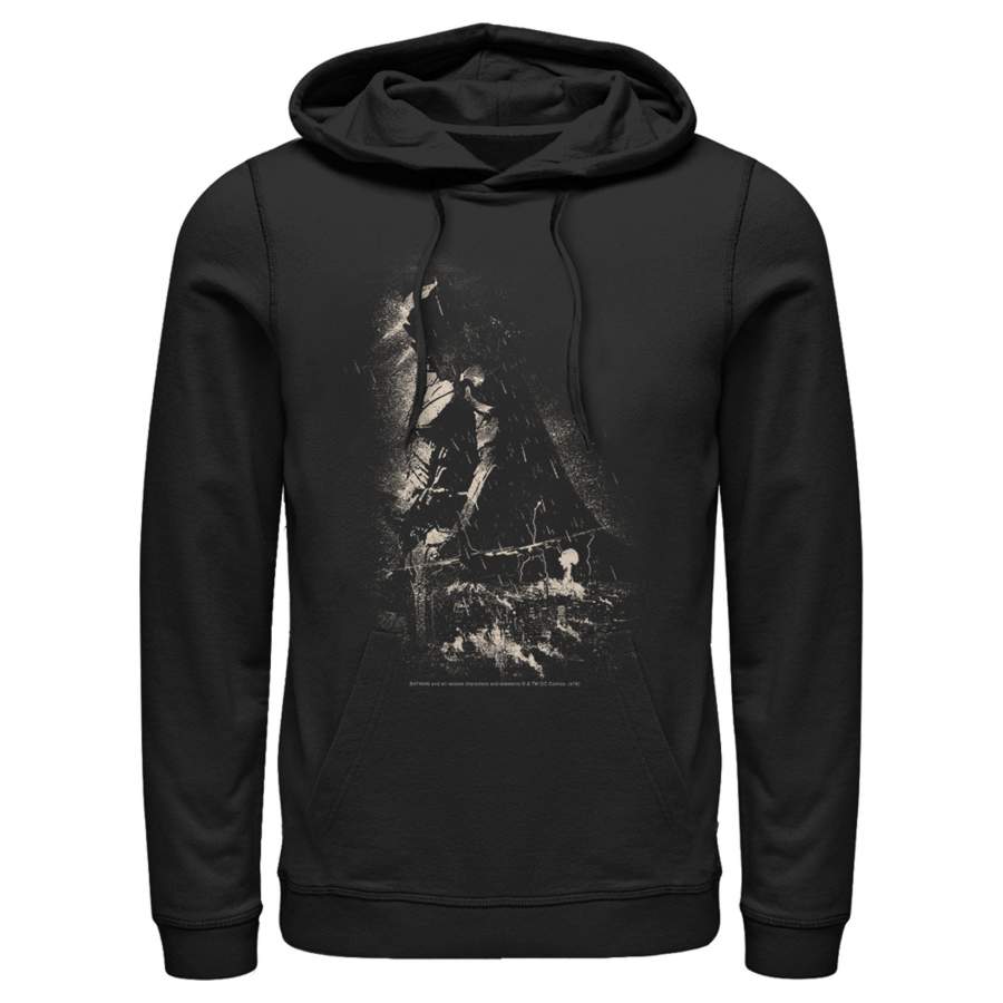 Batman Men’s Grunge Hero in Shadow  Lightweight Hoodie