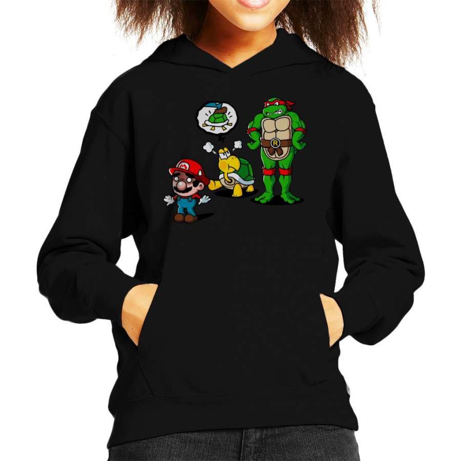 Turtle Big Bro Super Mario TMNT Kid’s Hooded Sweatshirt