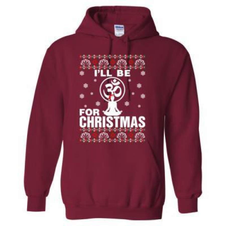 AGR Ill Be Om Yoga For Christmas Sweater – Heavy Blend™ Hooded Sweatshirt