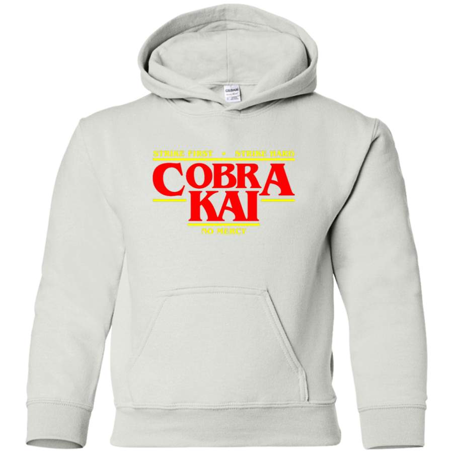 AGR Cobra Kai – Strike First, Hard, No mercy Youth Pullover Hoodie