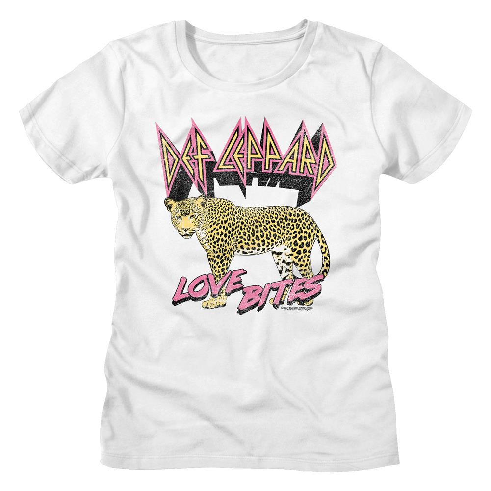 Def Leppard Special Order Love Bites Leopard Ladies Short-Sleeve T-Shirt