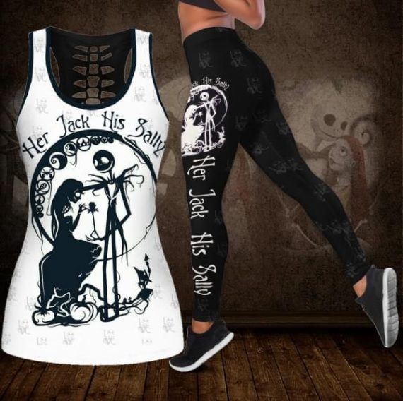 Nightmare Before Christmas Gift Halloween Gift The Nightmare Before Christmas Characters Jack Skellington Sally Tank Legging Sets Hg