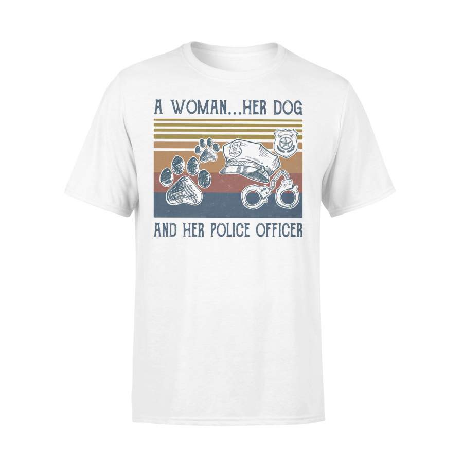 A Woman Her Dog And Her Police Office Vintage T-shirt