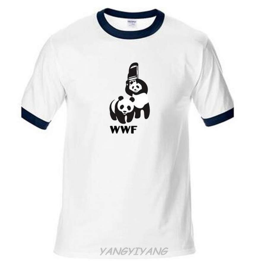 Vintage T Shirts Wwf Wrestling Panda Parody Cotton Men’S Crew Neck raglan Sleeve Top T Shirt raglan sleeve