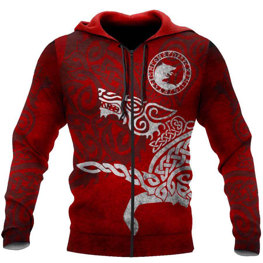 Tatoo Wolf R-W Over Printed Hoodie -TP