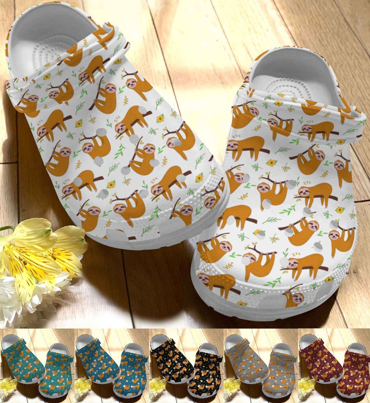 Pattern Print Sloth Men Women Leather Boots main image 1