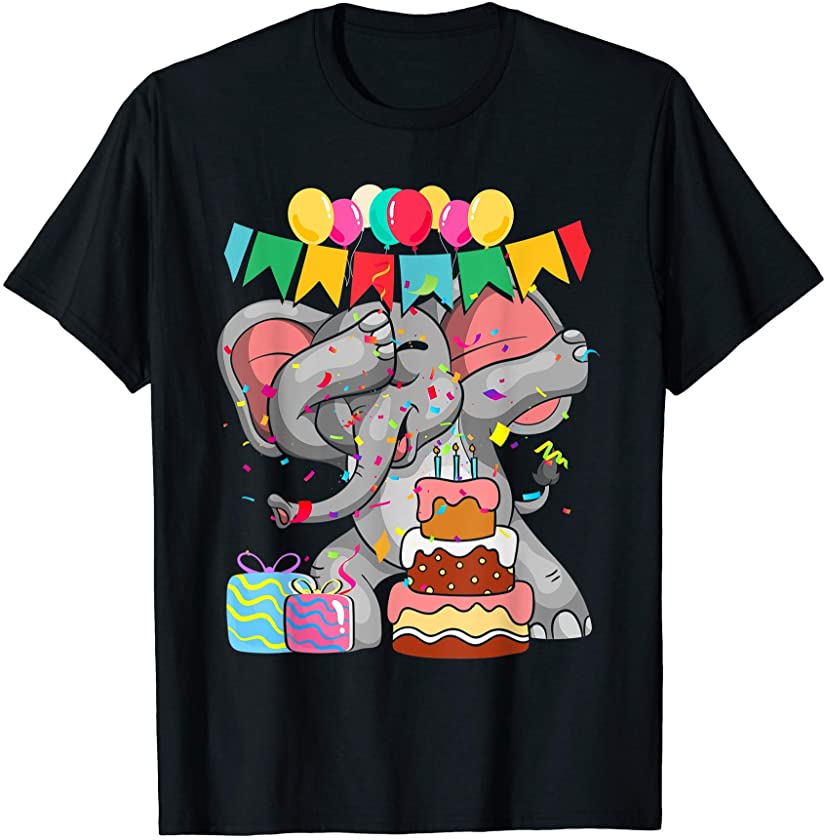 Africa Dabbing Zoo Animal Birthday Kids Funny Elephant T-Shirt