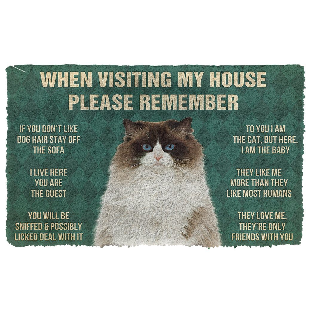 Gearhumans  GearHuman 3D Please Remember Ragdoll Cats House Rules Doormat