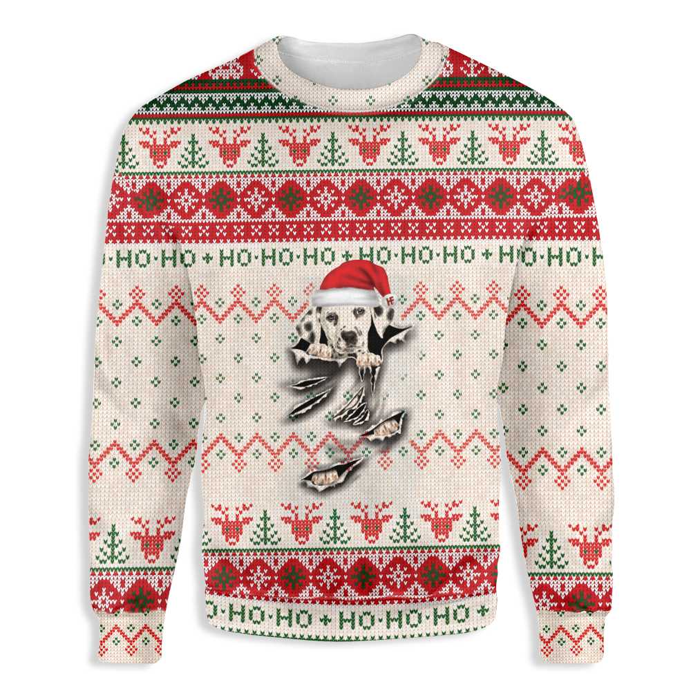 Ugly Christmas Dalmatian Scratch Ez12 1510 All Over Print Sweatshirt