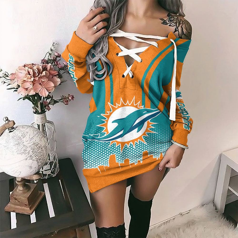 Miami Dolphins Lace-Up Sweatshirt 65