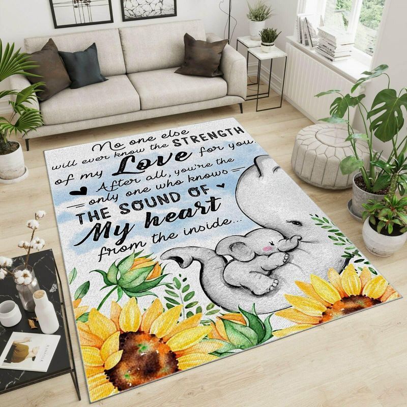 Elephants Rug Carpet Mat All Over Print Area Rug For Living Room Bedroom Rug Home Decor