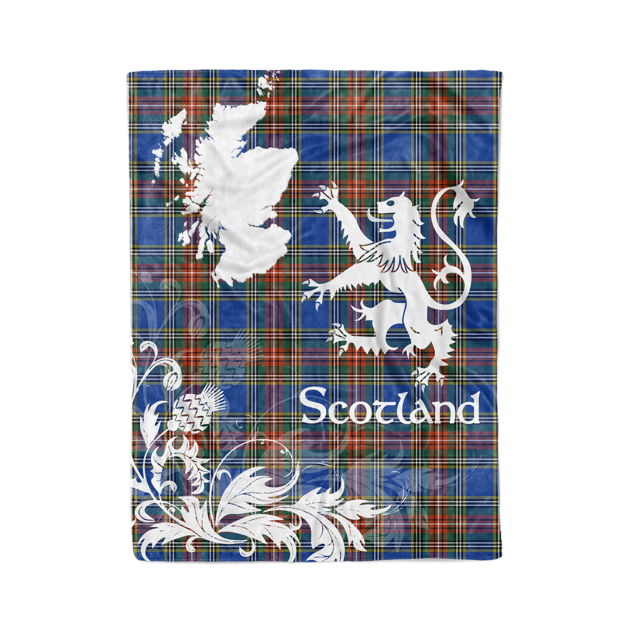 Tartan Plaid Fleece Blanket Tartan Blanket Thistle And Lion Scottish Clan Macbeth Ancient Plaid Blanket