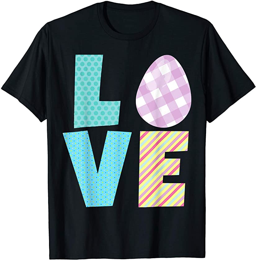 Love Easter Bunny Egg Giraffe Print Cute Bunny Kids Adults T-Shirt