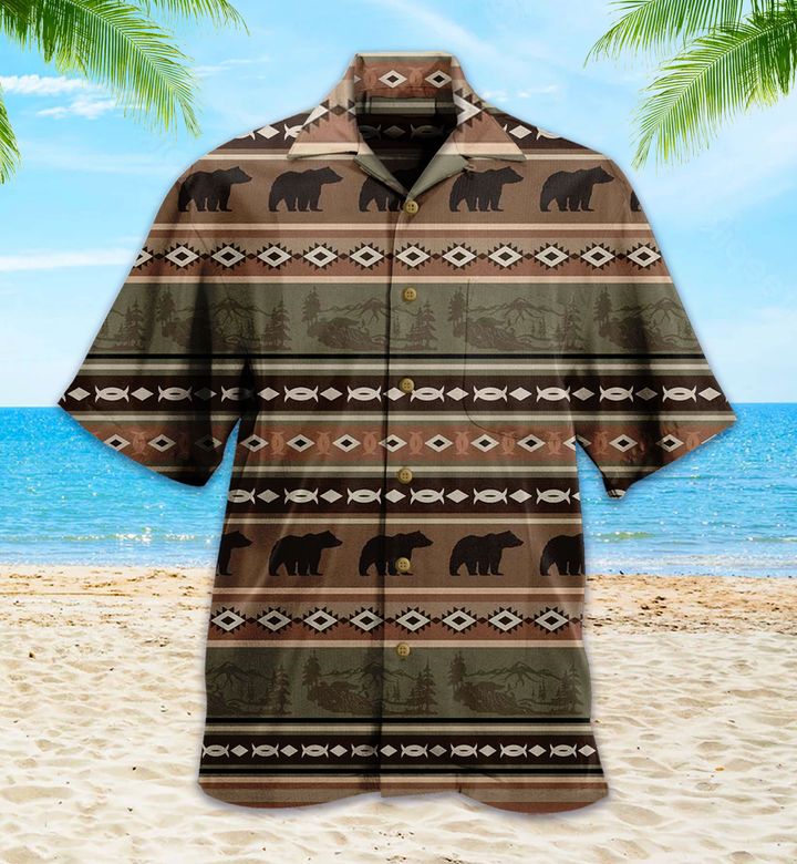 Rustic Bear Vintage Brown Hawaii Shirt Ha10282