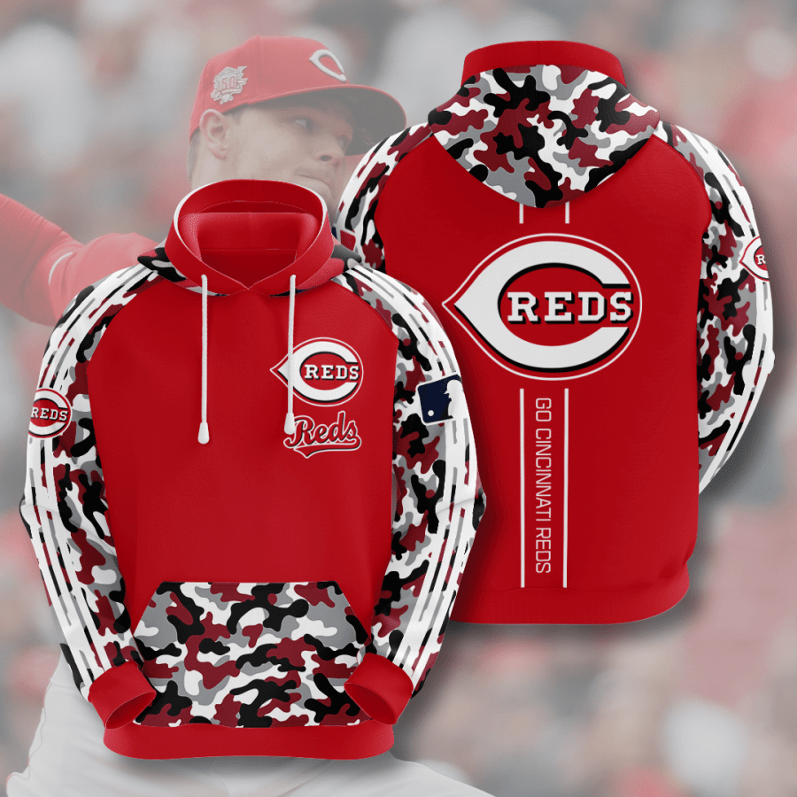 Cincinnati Reds Camo Cincinnati Reds Camo 3D Hoodie 3D