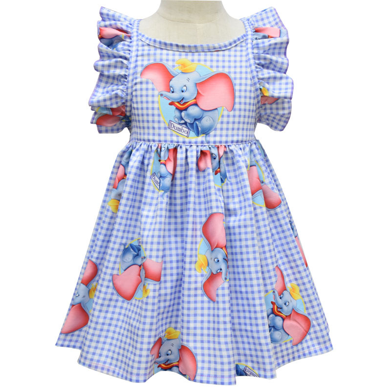 2021 Disney Girls Summer Sleeveless Dress Girls Princess Dress Cute Doll Cartoon Dumbo Girls Dress alx